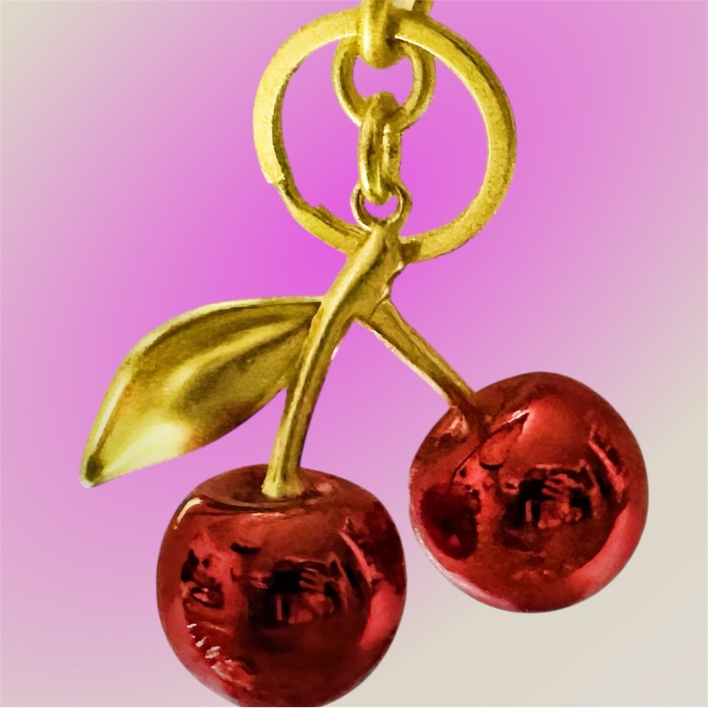 Gold and Red Cherry Keychain - Picture 6 of 12